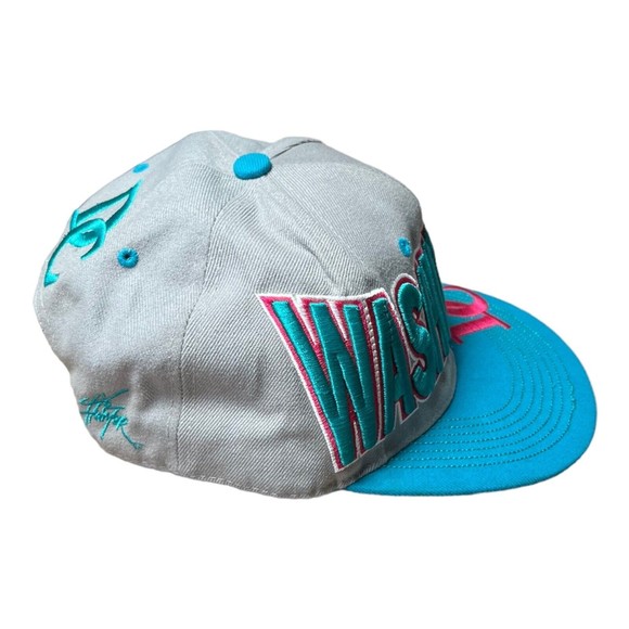 City Hunter Washington DC Turquoise Pink Gray Embroidered Snap Back Hat Cap - Picture 6 of 10